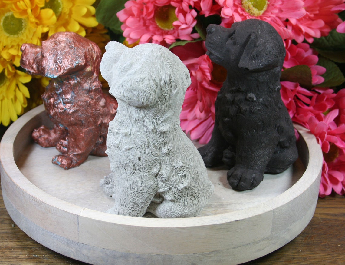 Concrete Garden Dog Statue Cement Dog Figurine Indoor or Etsy