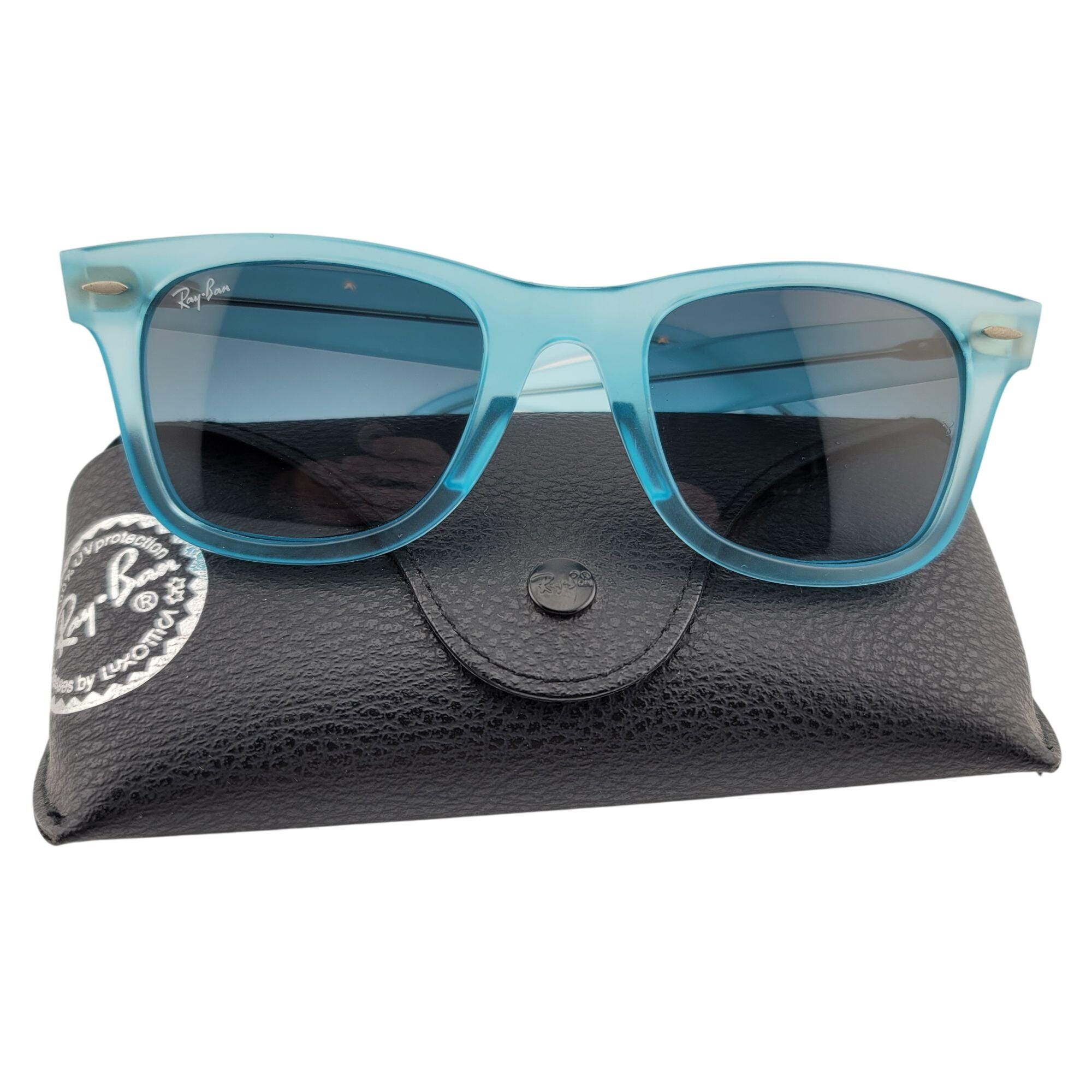 VTG Ray-ban Wayfarer RB2140 Ice Pop Blueberry Sunglasses Handmade