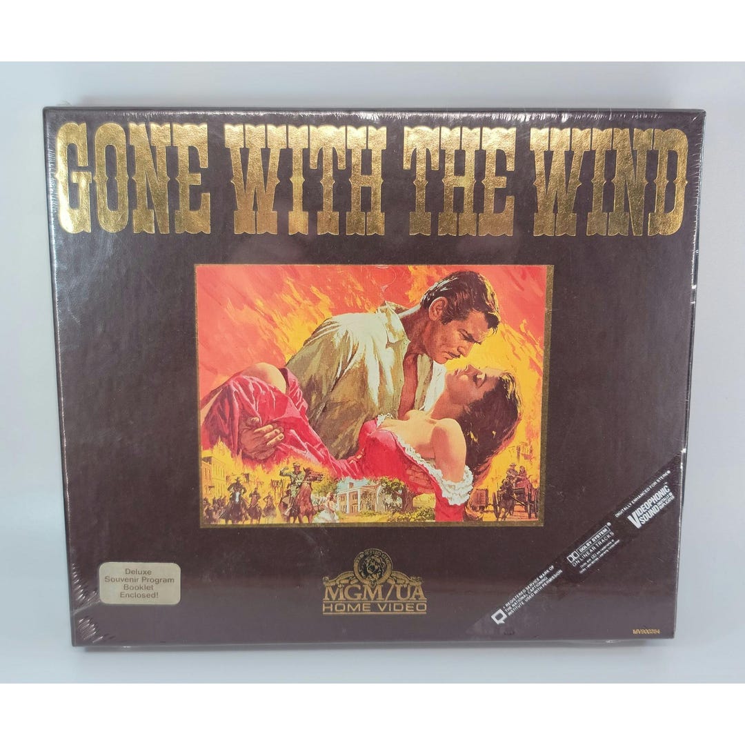 Gone With Wind VHS Deluxe Box Set VTG Two Tape Souvenir Booklet Sealed