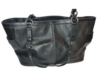 ★OLD COACH★leather west bag★ Coach Vintage East West Zoe Legacy Black Leather Hobo Shoulder Bag