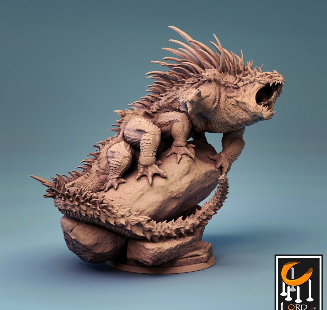 Basilisk D&d/pathfinder Lord of the Print Tabletop Miniature Etsy