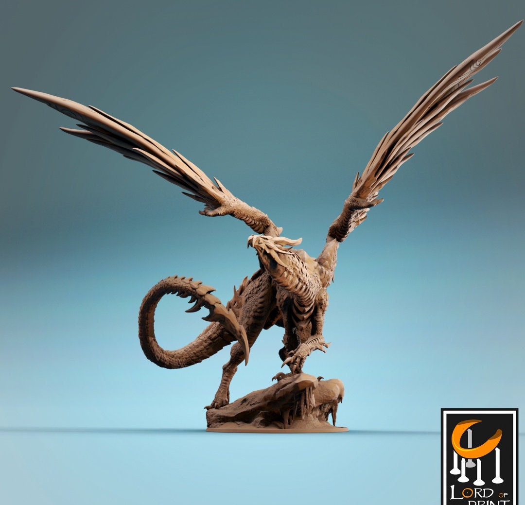 Elder Steel Dragon D&d/pathfinder Lord of the Print Tabletop Miniature