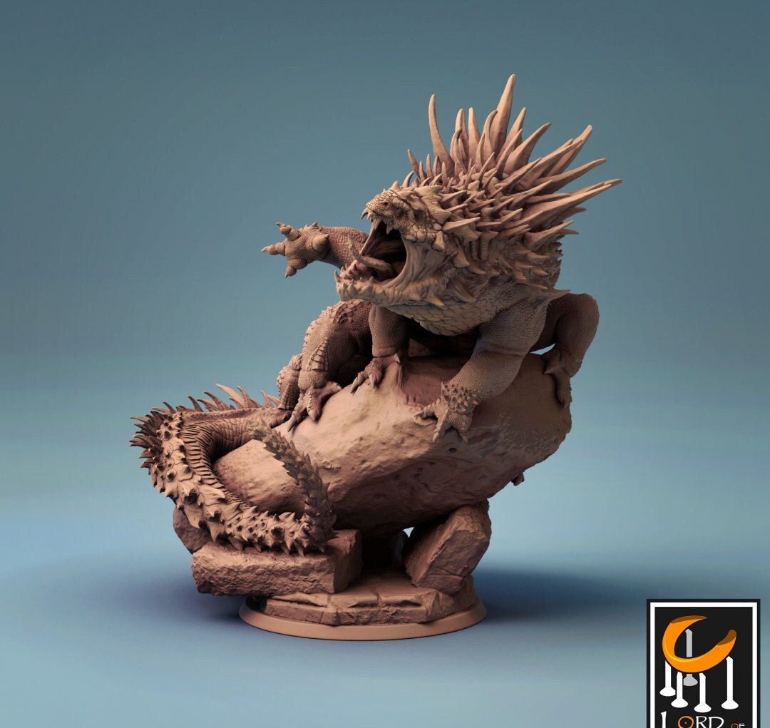 Basilisk D&d/pathfinder Lord of the Print Tabletop Miniature Etsy