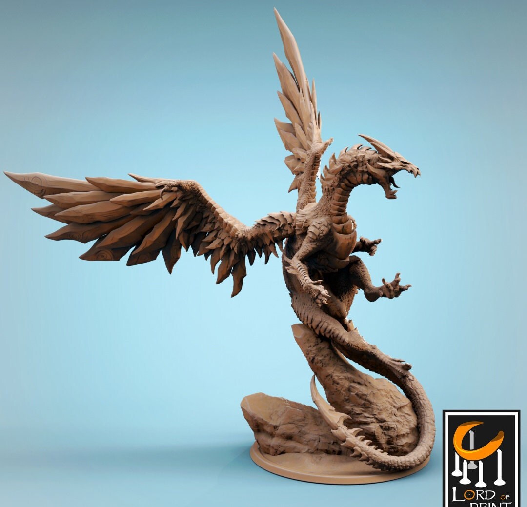 Adult Steel Dragon D&d/pathfinder Lord of the Print Etsy