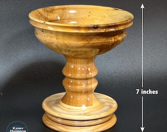 Pedestal Wood Dish for Candy or Small Items - Hand Turned in Minnesota from Maple