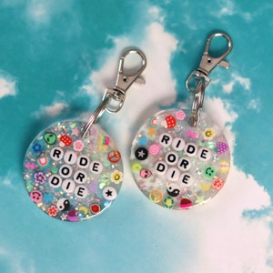 Ride Or Die Keychains, Matching Set, Bestie Gifts, Matching Resin Handmade Keychains, Besties, Best Friends, BFF, Gift For Friends