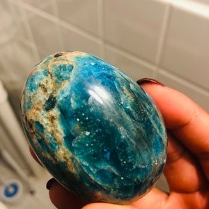 Blue Apatite Palm Stone