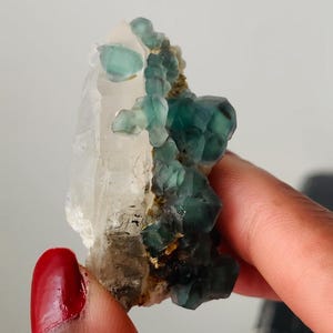Fluorite on Quartz, Erongo mountains, Namibia