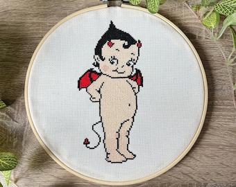 Lalka Devil Kewpie Wzór do haftu krzyżykowego PDF - Pobieranie cyfrowe