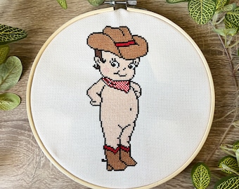 Cowboy Kewpie Dolls PDF Cross Stitch Pattern - Digital Download