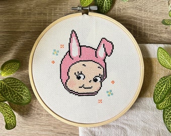 Rabbit Kewpie PDF Cross Stitch Pattern - Digital Download