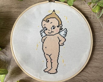 Angel Kewpie Doll PDF Cross Stitch Pattern - Digital Download