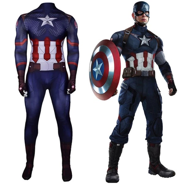 Costume cosplay di Capitan America del costume di Avengers Endgames per uomo