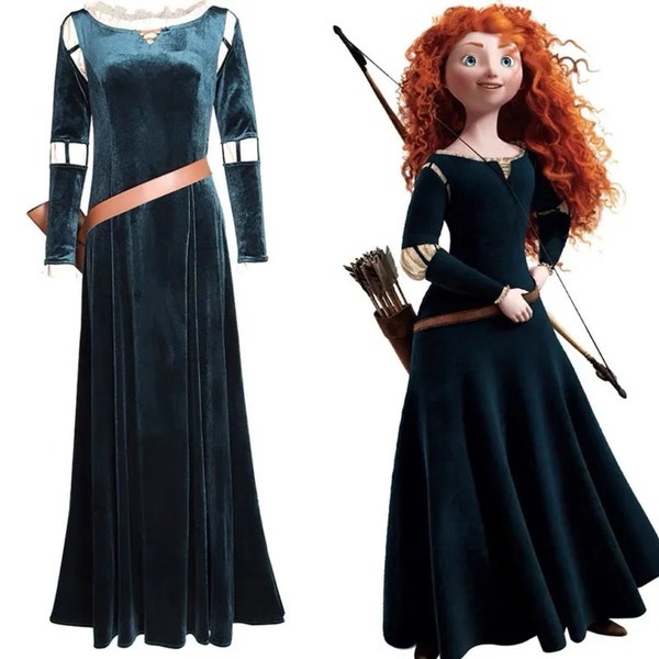 Brave Princess Merida Dress Adult Costume For Halloween and Carnival