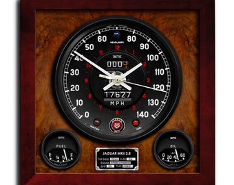 Jaguar XK150 speedometer wood dash wall clock perfect gift Handmade 