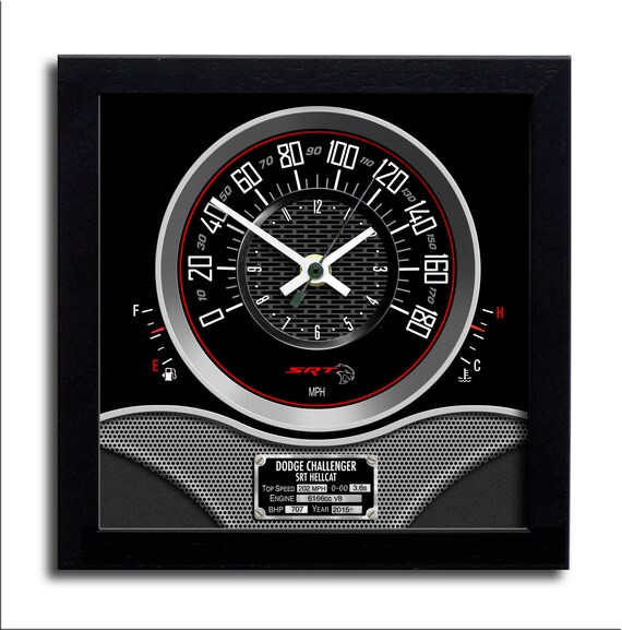 Classic Dodge Challenger SRT Hellcat Speedometer Wall Clock - Etsy Hong