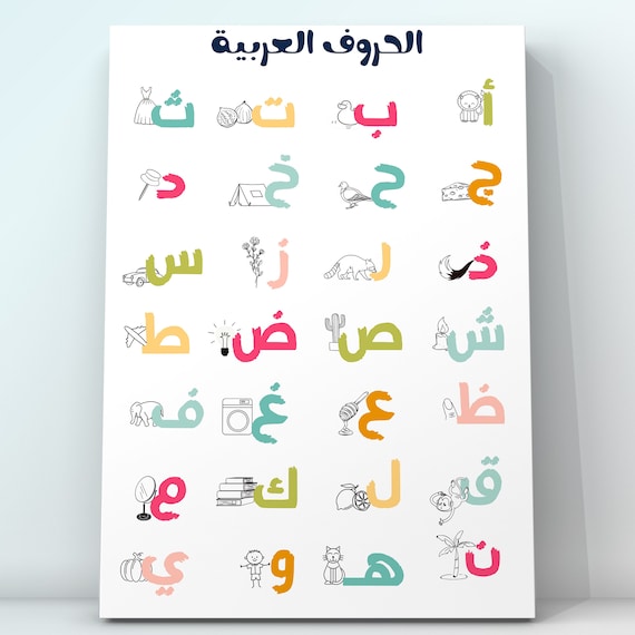 Arabic Alphabet Poster for Children Learning Print Arabic - Etsy
