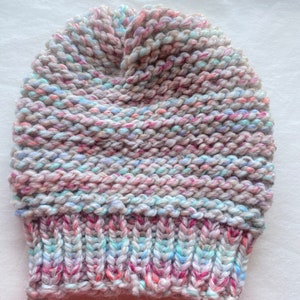 Chunky Knit Beanie, Handmade Winter Hat, Wool Blend