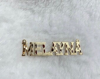 Genuine 10K Yellow Gold Personalized “Melayna” Style Name Necklace