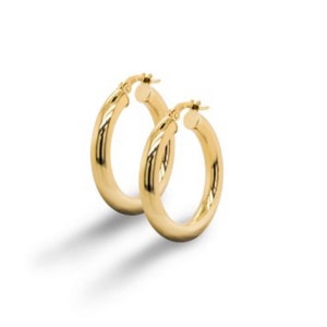 Genuine 10K Yellow Gold Oval Hoops