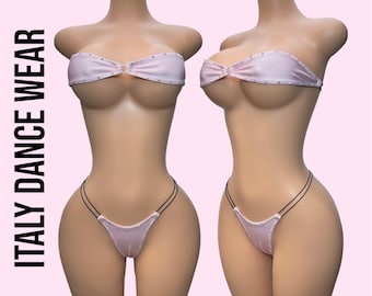 Kendra Microkini, Baby Pink Exotic Dance Wear, USA Handmade