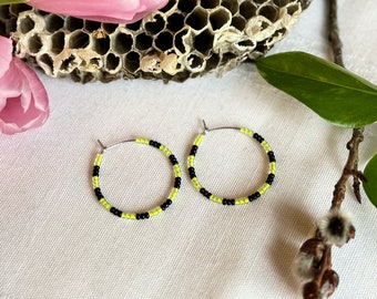 Simple beaded hoops