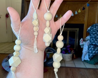 Wooden Tassel Ornaments, Boho Ornaments