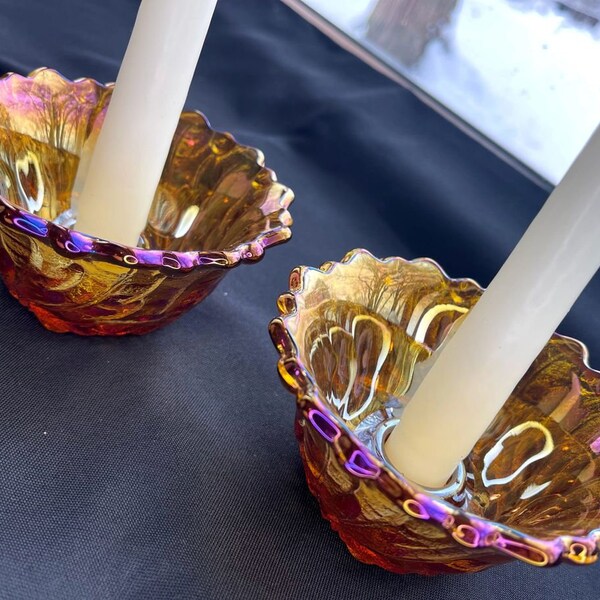 Red Carnival Glass Etsy