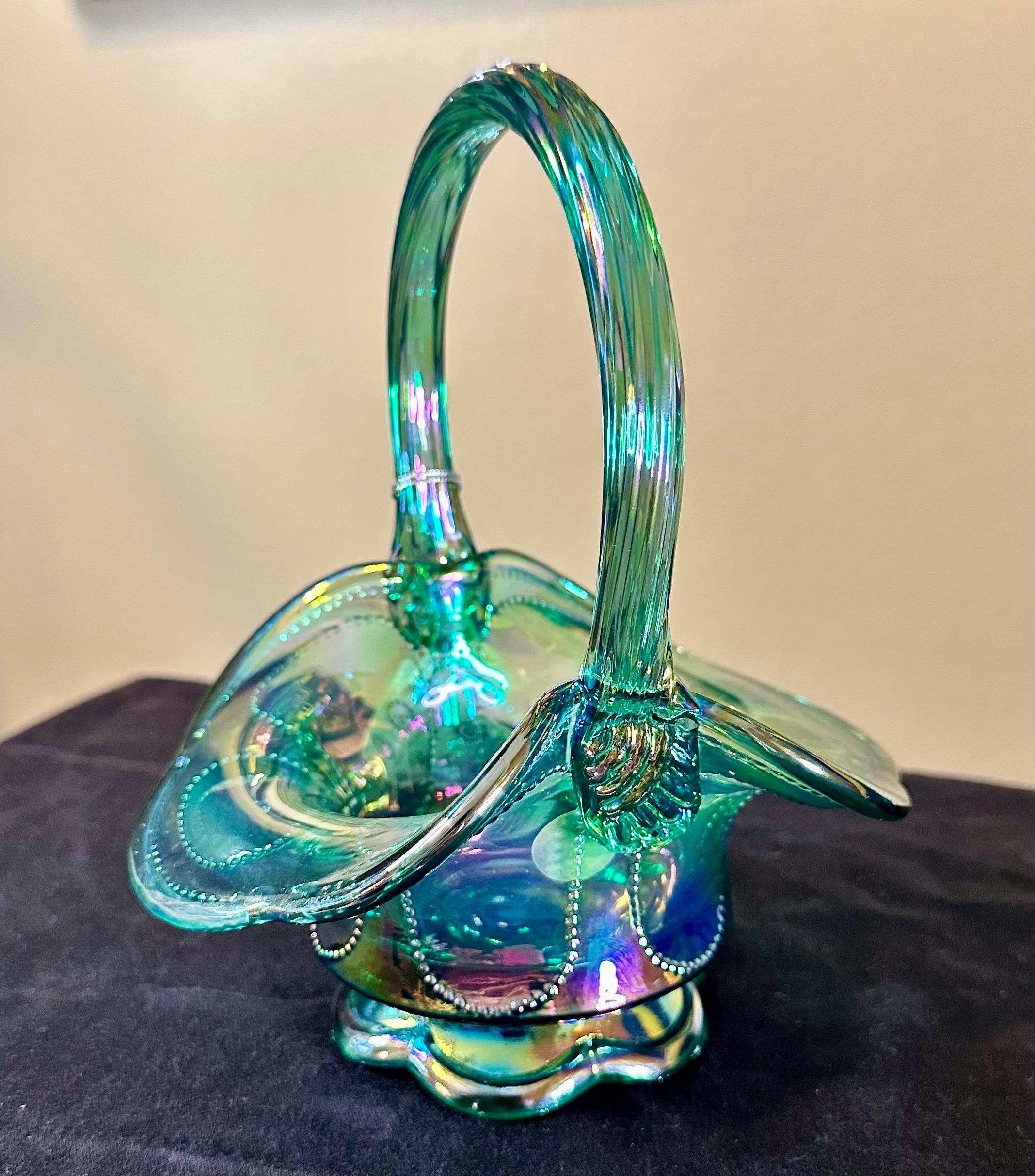 Green Fenton Basket - Etsy