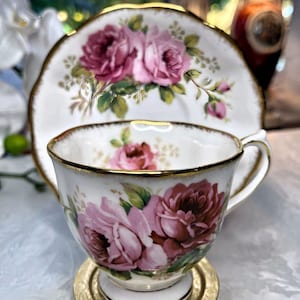 Royal Albert &quot;American Beauty&quot; Bone China Teacup and Saucer
