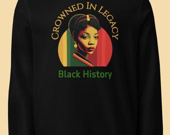 Umweltfreundliches schwarzes Geschichts-Sweatshirt Schwarzes Vermächtnis-Hemd Schwarzes Erb-Hemd Schwarzes Geschichtsmonat-Hemd Afroamerikanische Bio-Baumwolle Hemd