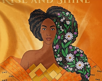 Rise and Shine Sherpa Decke Phoenix Inspiriert Afrocentric Werfen Schwarze Frau Decke Phoenix Rising Inspirational 60 by 50 Inch werfen