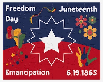 Juneteenth Puzzle for Kids & Families | Freedom Day Emancipation 1865 Puzzle | Black History Educational Toy | 30 or 110 Piece Puzzle