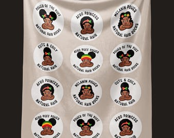 Afro Puff Power Sherpa Decke Melanin Power Decor Schwarze Mädchen Natürliches Haar Pride Decke Afrocentric Decke 50 mal 60 Zoll Sherpa Decke