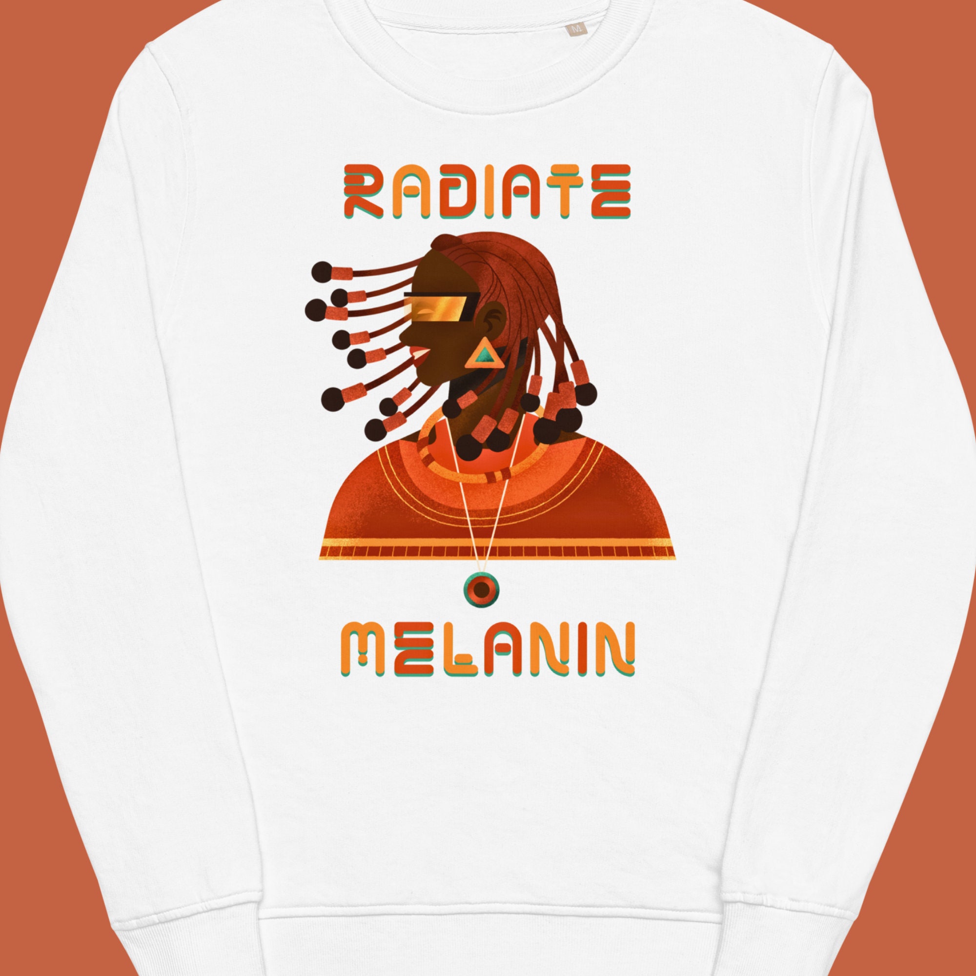 Organic Cotton Radiate Melanin Sweatshirt  Black Woman Sweatshirt  Afrofuturism Sweatshirt  Black Girl Magic Shirt  Halloween Sweatshirt
