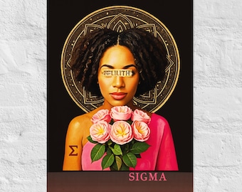 Lilith Poster Schwarze Frau Ermächtigung Wandkunst Göttlich Feminine Omega-3-Druck Göttin Afrocentric Schwarze Frau Wand-Dekor Göttin Kunst