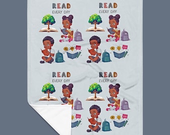 Schwarze Kinder Lesedecke Lesen jeden Tag Schwarze Kinder Decke Buchliebhaber Werfen Wissen ist Power Blanket 30 Mal 40 Zoll