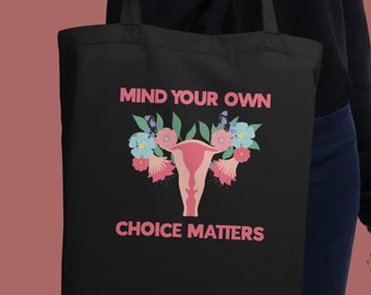 Eco friendly Pro Choice Tote Bag  Mind Your Own Uterus Eco Friendly Tote Bag   Eco Friendly Tote Bag  Pro Choice Tote Bag