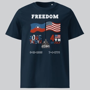 Organic Cotton Juneteenth Shirt Freedom Shirt Independence Day Shirt African American History Tshirt  Black History Tshirt Juneteenth Flag