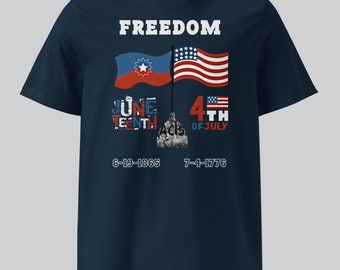 Organic Cotton Juneteenth Shirt Freedom Shirt Independence Day Shirt African American History Tshirt  Black History Tshirt Juneteenth Flag