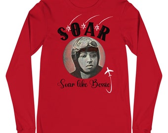 Bessie Coleman Tshirt  Black History Month Long Sleeved Tshirt  Black Woman in History Shirt African American History Aviation History