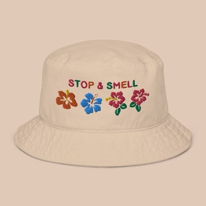 Organic Cotton Bucket Hat Embroidered Bucket Hat  Mindfulness Hat Colorful Bucket Hat  Mindfulness Gift Bucket Hat  Eco Friendly Bucket Hat