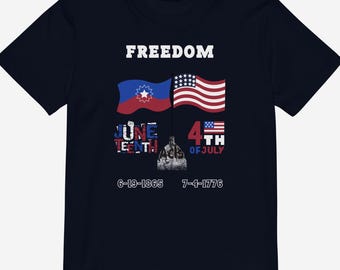 Juneteenth Kids Organic Cotton Shirt| Freedom Youth Tee| Black History Kids Shirt| June 19 1865| Black Children