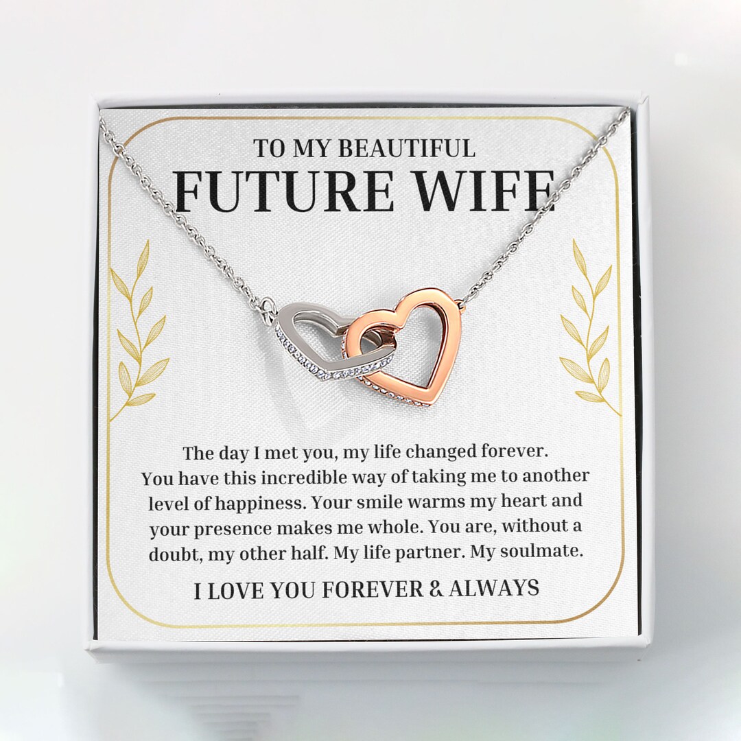 Heart Pendant Necklace For Her – Future Wife, Soulmate – Silver White Gold Plated