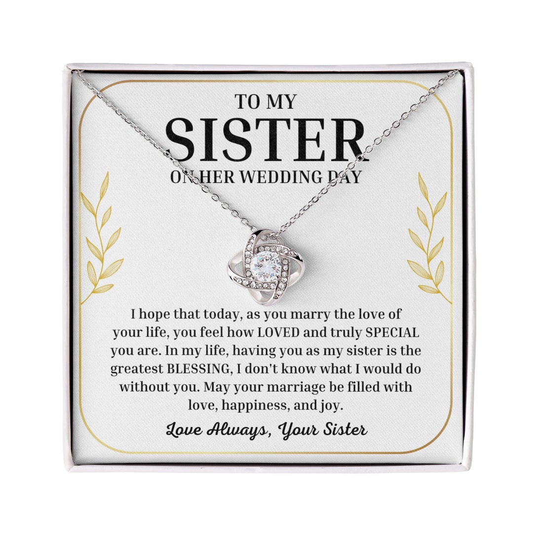 To My Sister on Her Wedding Day Necklace Sister Wedding Gift Etsy