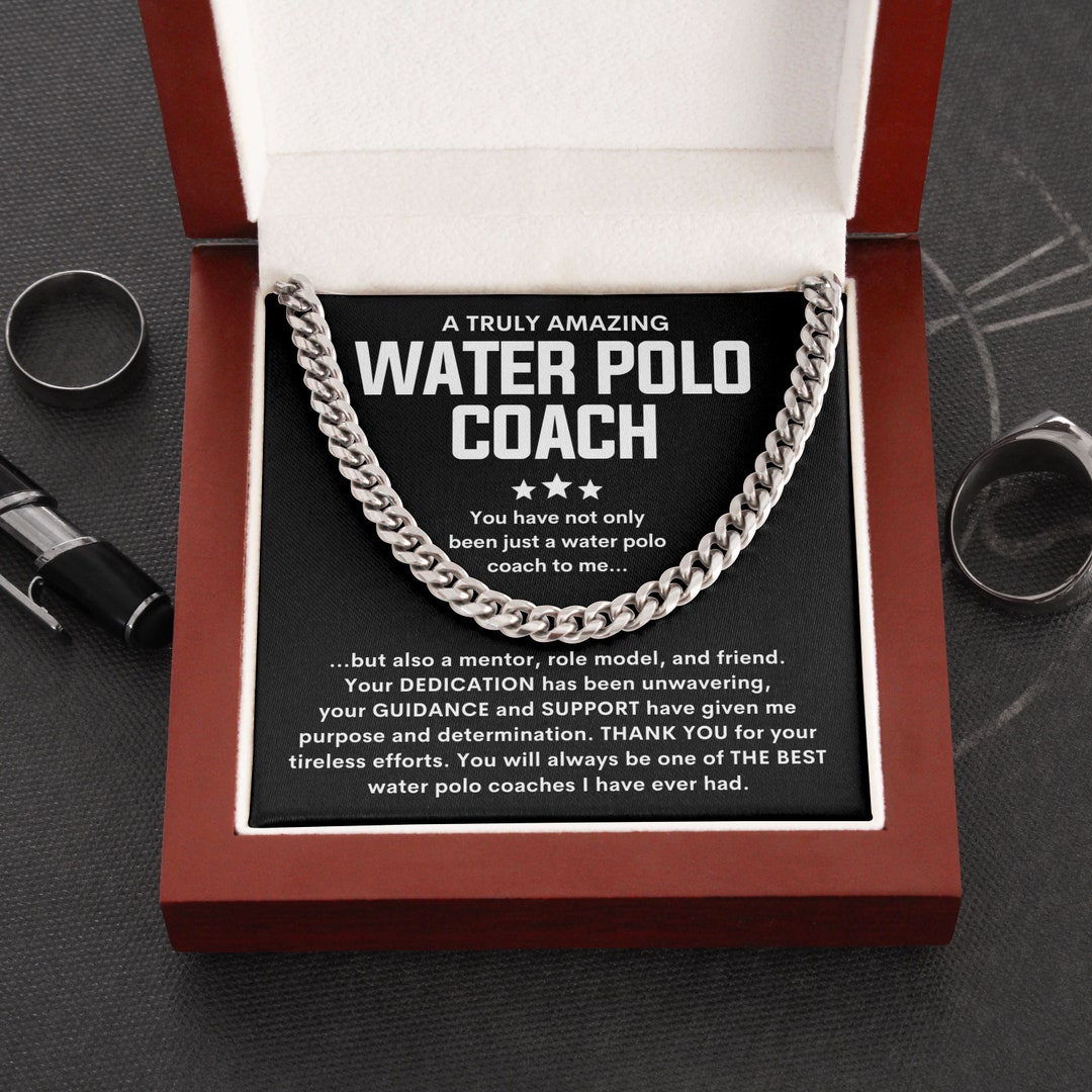 Water Polo Coach Necklace, Gift for Water Polo Coach, Thank You Water