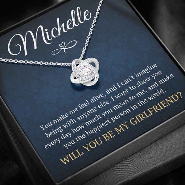 Personalized Will You Be My Girlfriend Necklace, Girlfriend Proposal, Will You Be My GF, Valentines Day Gift for Her to Ask Out Girlfriend