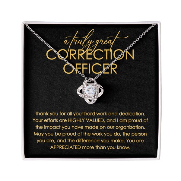 Correction Officer Necklace, Gift for Correction Officer, Thank You Correction Officer, Appreciation for Correction Officer, Retirement Gift