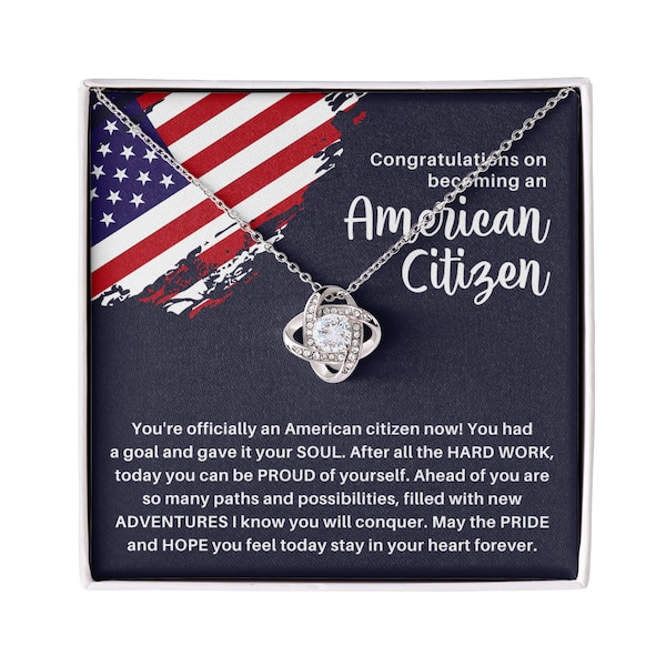 New American Citizen Necklace, Gift for New US Citizen Gift American Naturalization Ceremony Gift, Immigrant Citizenship Congratulations