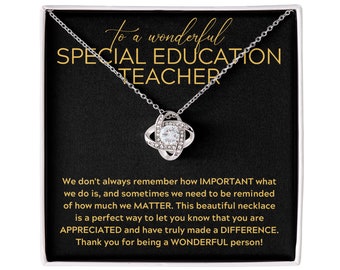 Special Education Teacher Necklace, Gift for Sped Teacher, Thank You Sped Teacher, Appreciation for Special Education Teacher, Retirement